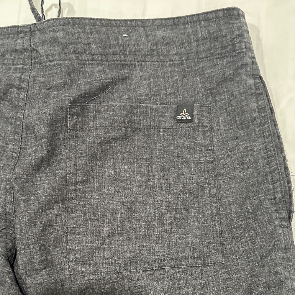 PrAna  Charcoal Drawstring Linen-Blend pants